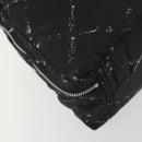 CHANEL New Travel Line Hand Bag Nylon Black Silver CC Auth bs31119-11