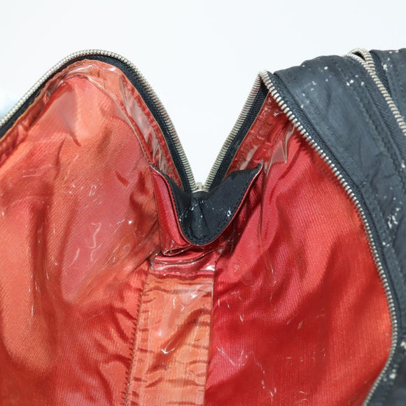 CHANEL New Travel Line Hand Bag Nylon Black Silver CC Auth bs31119