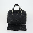 CHANEL New Travel Line Hand Bag Nylon Black Silver CC Auth bs31119-24