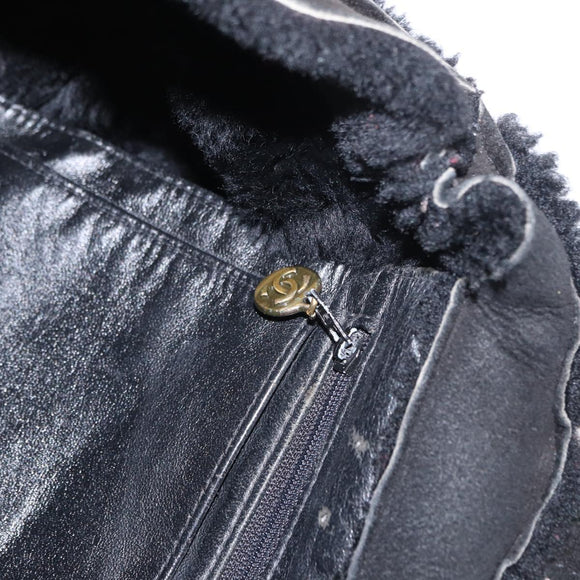 CHANEL Tote Bag Mouton Black CC Auth bs31120