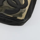 CHANEL Tote Bag Vinyl Black Gold CC Auth bs31121-9