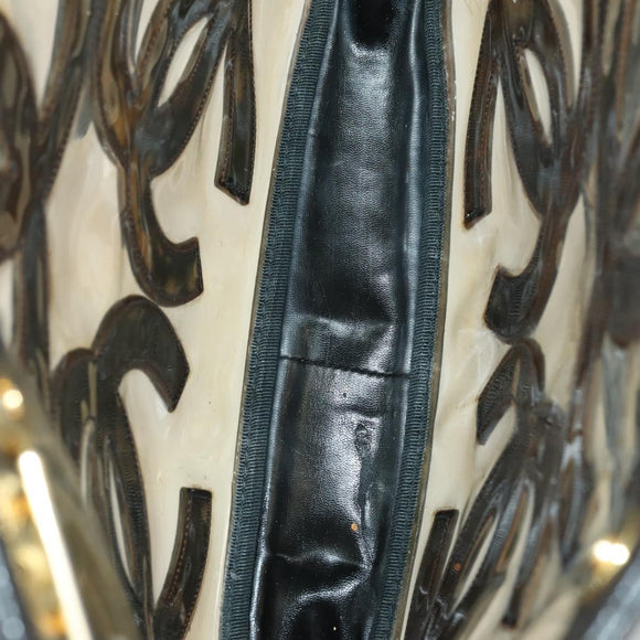 CHANEL Tote Bag Vinyl Black Gold CC Auth bs31121