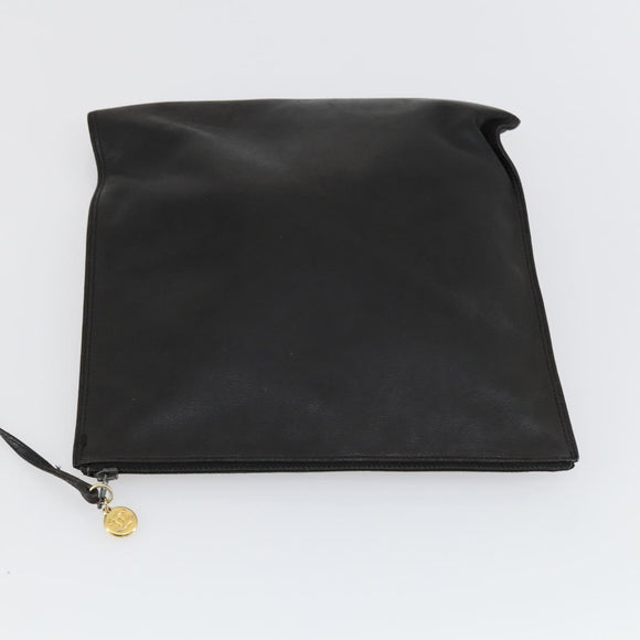 CHANEL Tote Bag Vinyl Black Gold CC Auth bs31121