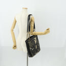 CHANEL Tote Bag Vinyl Black Gold CC Auth bs31121-22