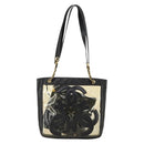 CHANEL Tote Bag Vinyl Black Gold CC Auth bs31121-2