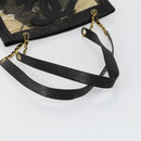 CHANEL Tote Bag Vinyl Black Gold CC Auth bs31121-7