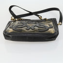 CHANEL Tote Bag Vinyl Black Gold CC Auth bs31121-5