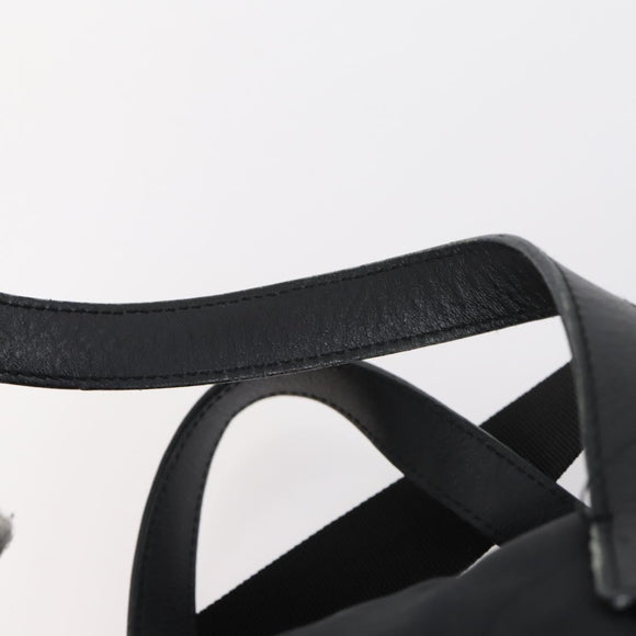 CHANEL New Wave Hand Bag Nylon 2way Black Silver CC Auth bs31122