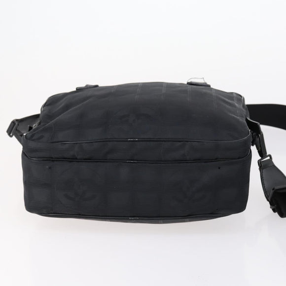 CHANEL New Wave Hand Bag Nylon 2way Black Silver CC Auth bs31122