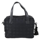 CHANEL New Wave Hand Bag Nylon 2way Black Silver CC Auth bs31122-2