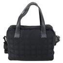 CHANEL New Wave Hand Bag Nylon 2way Black Silver CC Auth bs31122-3