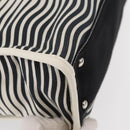 CHANEL Tote Bag Canvas White Black CC Auth bs31123-10