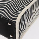 CHANEL Tote Bag Canvas White Black CC Auth bs31123-11