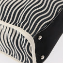 CHANEL Tote Bag Canvas White Black CC Auth bs31123-12