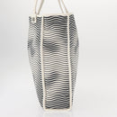 CHANEL Tote Bag Canvas White Black CC Auth bs31123-4