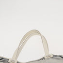 CHANEL Tote Bag Canvas White Black CC Auth bs31123-8