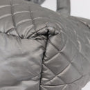 CHANEL Cococoon Tote Bag Nylon Gray Silver CC Auth bs31124-14