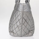 CHANEL Cococoon Tote Bag Nylon Gray Silver CC Auth bs31124-4