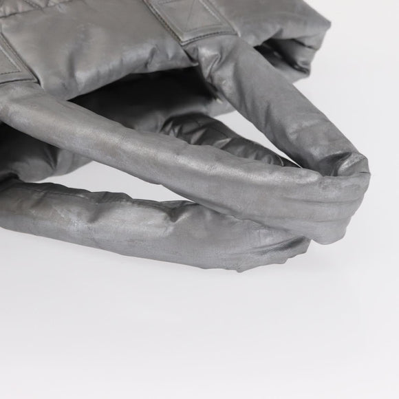 CHANEL Cococoon Tote Bag Nylon Gray Silver CC Auth bs31124