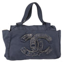 CHANEL Tote Bag Denim Blue CC Auth bs31125-1