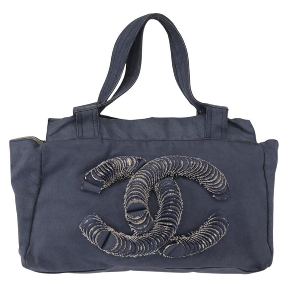CHANEL Tote Bag Denim Blue CC Auth bs31125