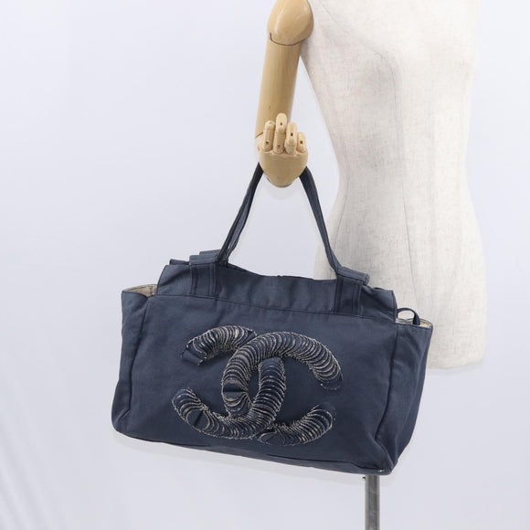 CHANEL Tote Bag Denim Blue CC Auth bs31125