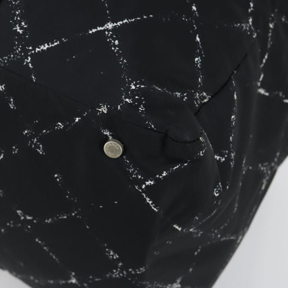 CHANEL Travel Line Boston Bag Nylon Black CC Auth bs31126