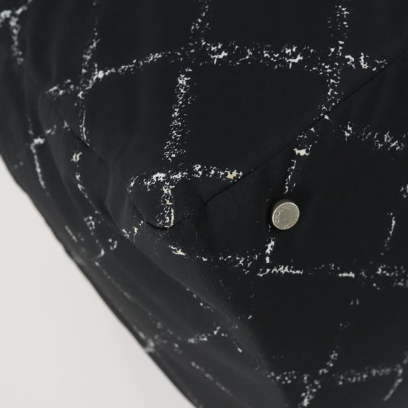 CHANEL Travel Line Boston Bag Nylon Black CC Auth bs31126