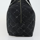 CHANEL Travel Line Boston Bag Nylon Black CC Auth bs31126-3