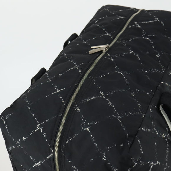 CHANEL Travel Line Boston Bag Nylon Black CC Auth bs31126