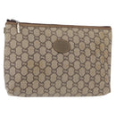 GUCCI GG Plus Supreme Clutch Bag PVC Beige Gold Auth bs31127-1