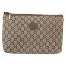 GUCCI GG Plus Supreme Clutch Bag PVC Beige Gold Auth bs31127-2