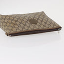 GUCCI GG Plus Supreme Clutch Bag PVC Beige Gold Auth bs31127-6