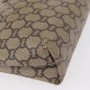 GUCCI GG Plus Supreme Clutch Bag PVC Beige Gold Auth bs31127-8