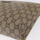 GUCCI GG Plus Supreme Clutch Bag PVC Beige Gold Auth bs31127-9