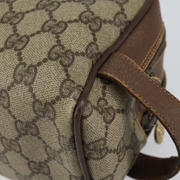 GUCCI GG Supreme Clutch Bag PVC Leather Beige Gold 014 58 6086 Auth bs31128