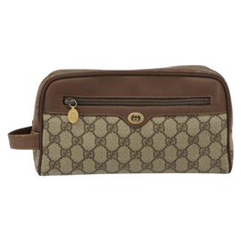 GUCCI GG Supreme Clutch Bag PVC Leather Beige Gold 014 58 6086 Auth bs31128 - 0