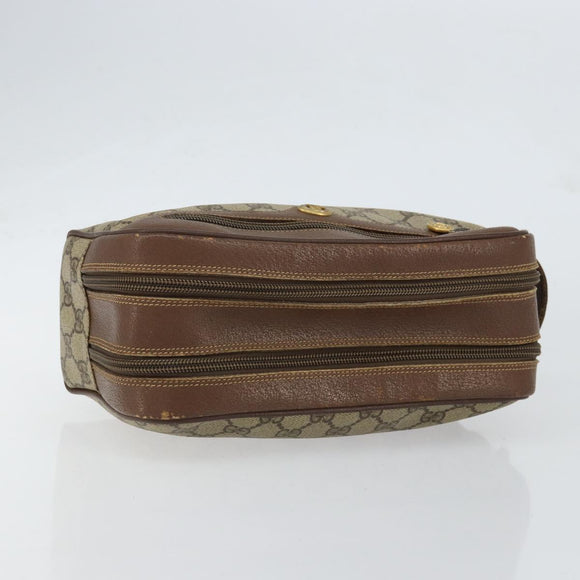 GUCCI GG Supreme Clutch Bag PVC Leather Beige Gold 014 58 6086 Auth bs31128