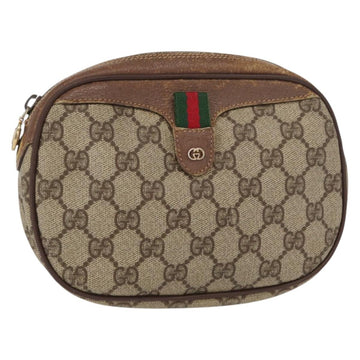 GUCCI GG Supreme Web Sherry Line Bag PVC Beige 007 58 6112 4023 Auth bs31129