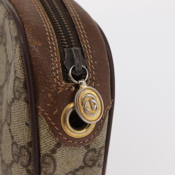 GUCCI GG Supreme Web Sherry Line Bag PVC Beige 007 58 6112 4023 Auth bs31129