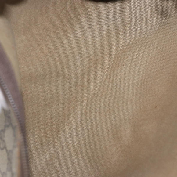 GUCCI GG Supreme Pouch PVC Leather Beige Gold 89 01 045 Auth bs31130