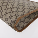 GUCCI GG Plus Supreme Clutch Bag PVC Beige Gold Auth bs31131-16