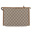 GUCCI GG Plus Supreme Clutch Bag PVC Beige Gold Auth bs31131-2