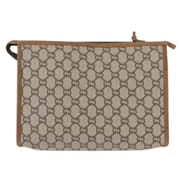 GUCCI GG Plus Supreme Clutch Bag PVC Beige Gold Auth bs31131 - 0