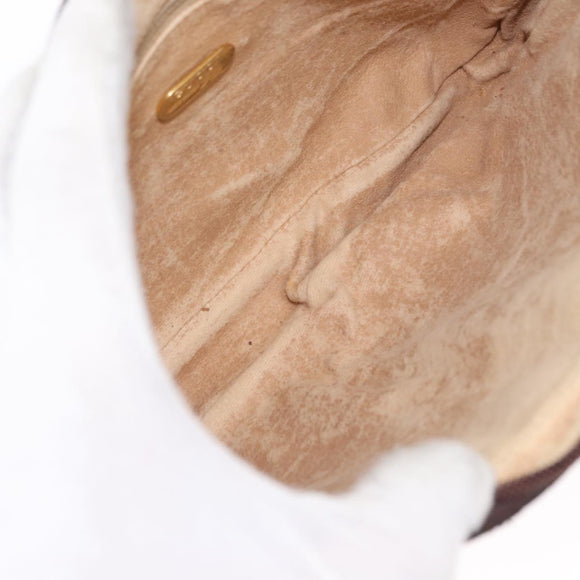 GUCCI GG Plus Supreme Clutch Bag PVC Beige Gold Auth bs31132