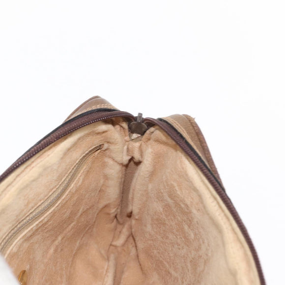 GUCCI GG Plus Supreme Clutch Bag PVC Beige Gold Auth bs31132