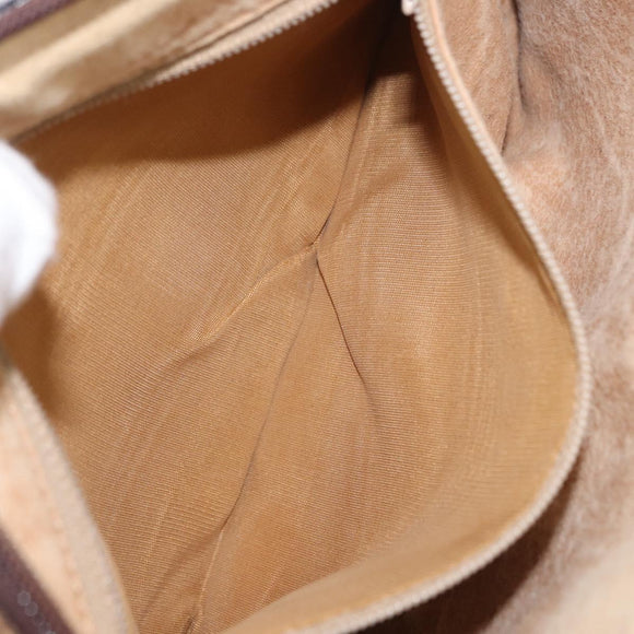 GUCCI GG Plus Supreme Clutch Bag PVC Beige Gold Auth bs31132