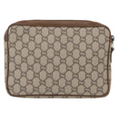 GUCCI GG Plus Supreme Clutch Bag PVC Beige Gold Auth bs31132-3