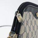 GUCCI GG Supreme Shoulder Bag PVC Navy Gold 97 02 068 Auth bs31133-15