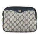 GUCCI GG Supreme Shoulder Bag PVC Navy Gold 97 02 068 Auth bs31133-2